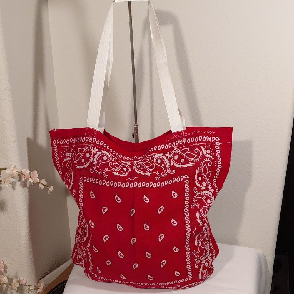 Deep Red BandanaTote Bag